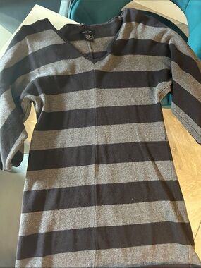 Calvin Klein Jeans Purple and Gray Striped Knit Top